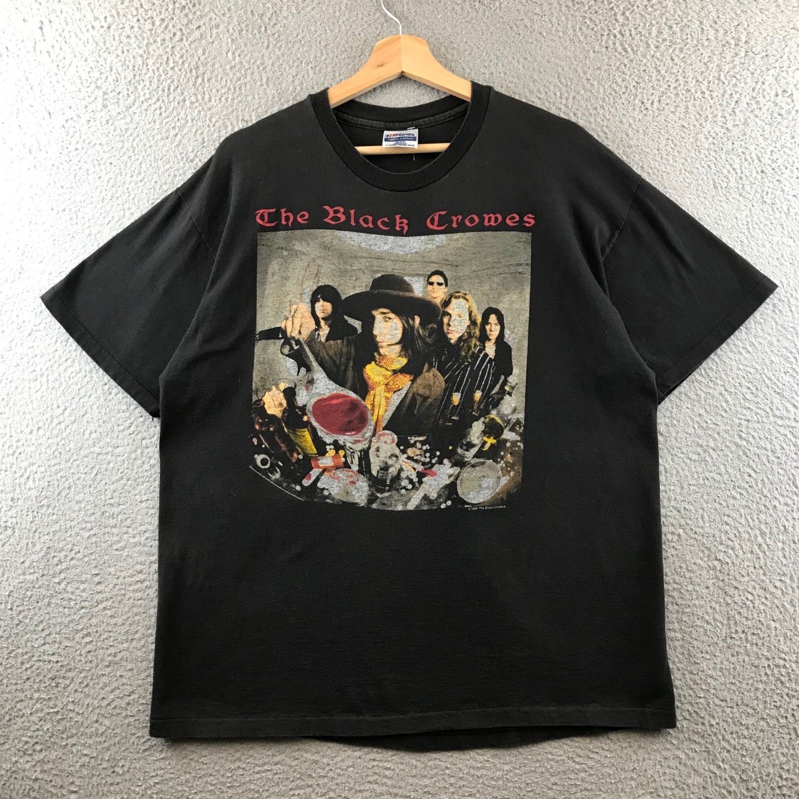 Vintage 1992 The Black Crowes Band Tour T Shirt Hanes Xl Concert Rock